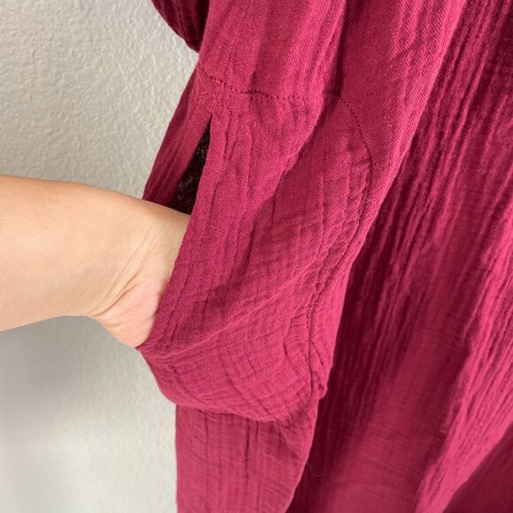 NEW Ocean + Main Womens Plus 2X Maxi Dress Gauzy Pockets Kaftan Lagenlook - Picture 11 of 13